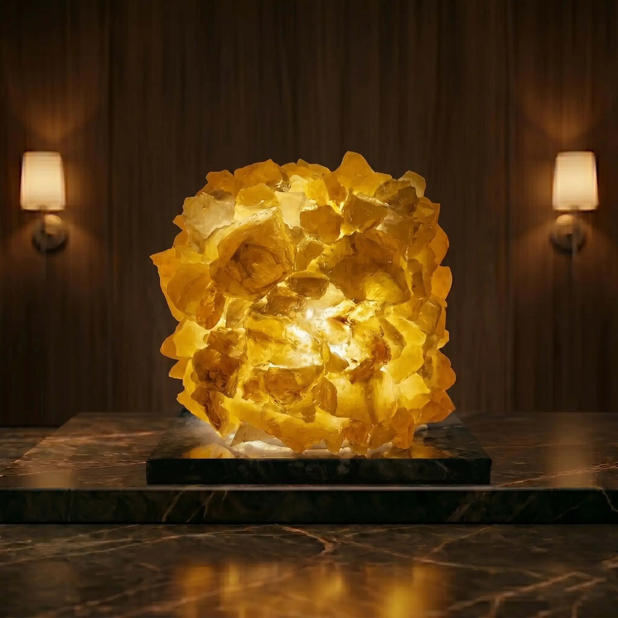 Mango Quartz Semiprecious Lamp