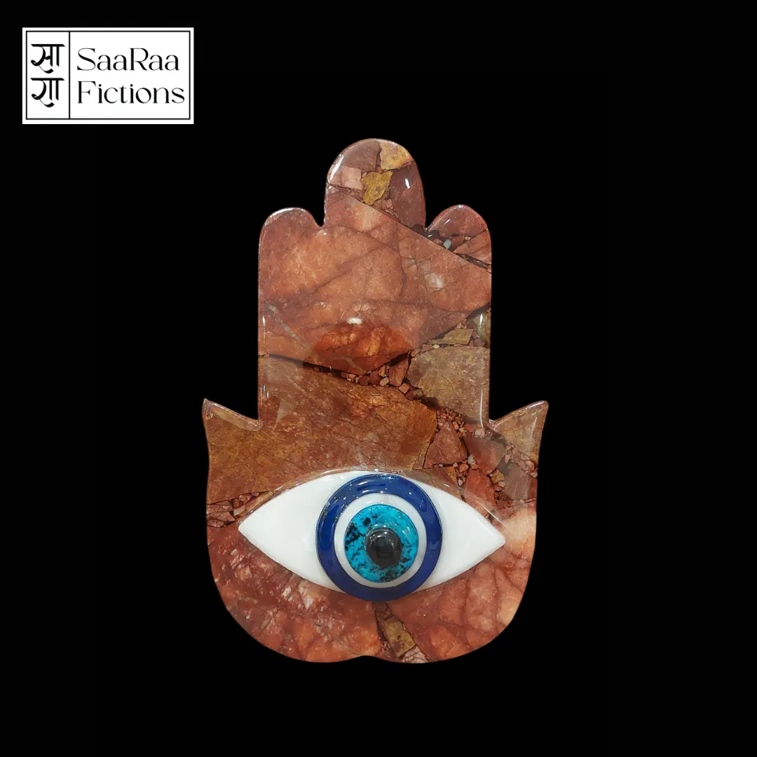 Red Moonstone Hand Evil Eye 9in