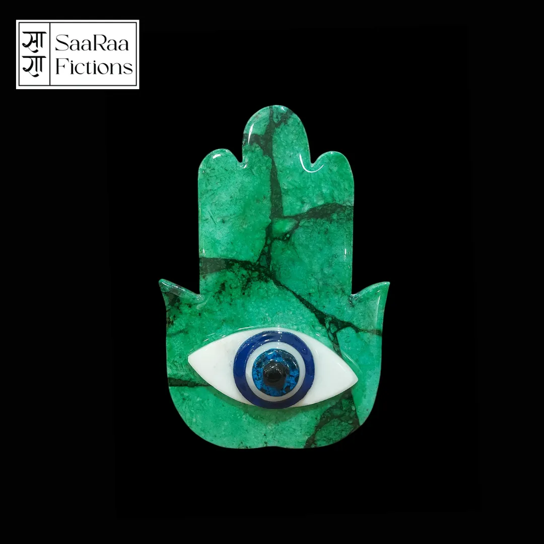 Green Aventurine Hand Evil Eye 9in