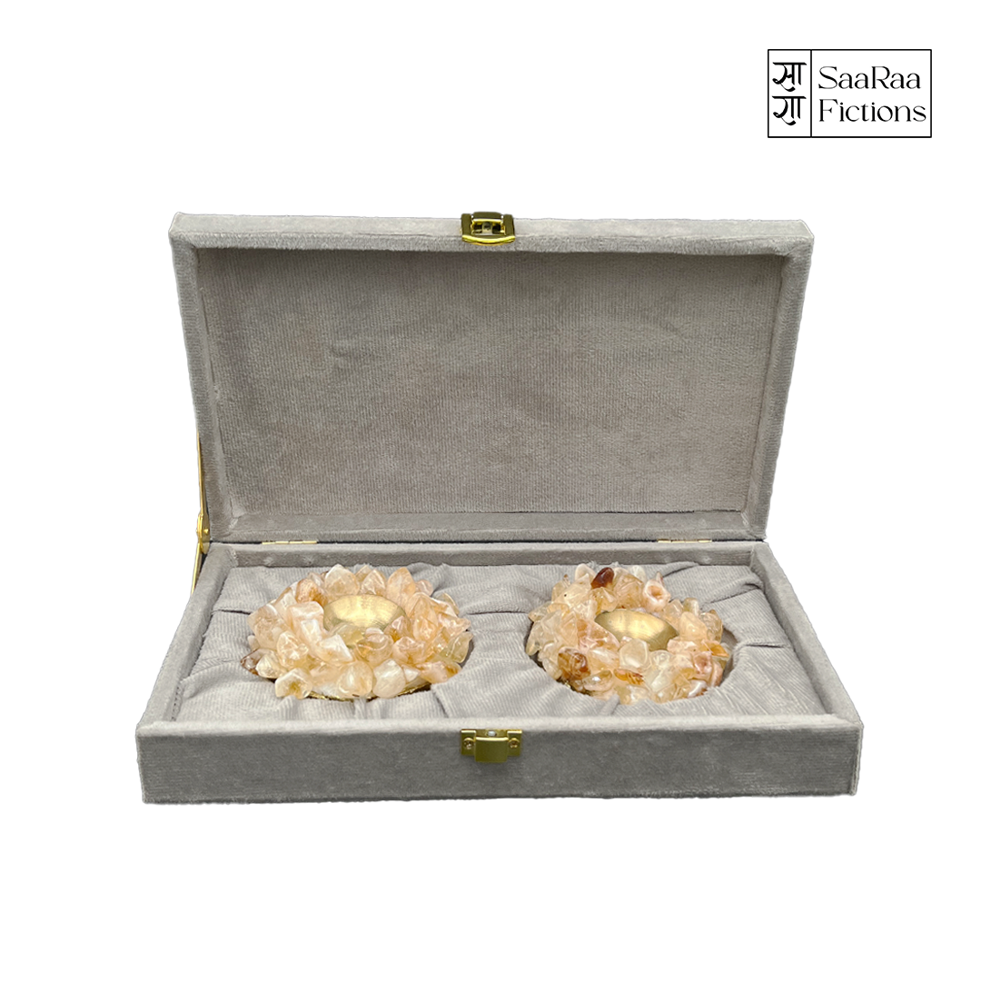 Citrine Diya Set