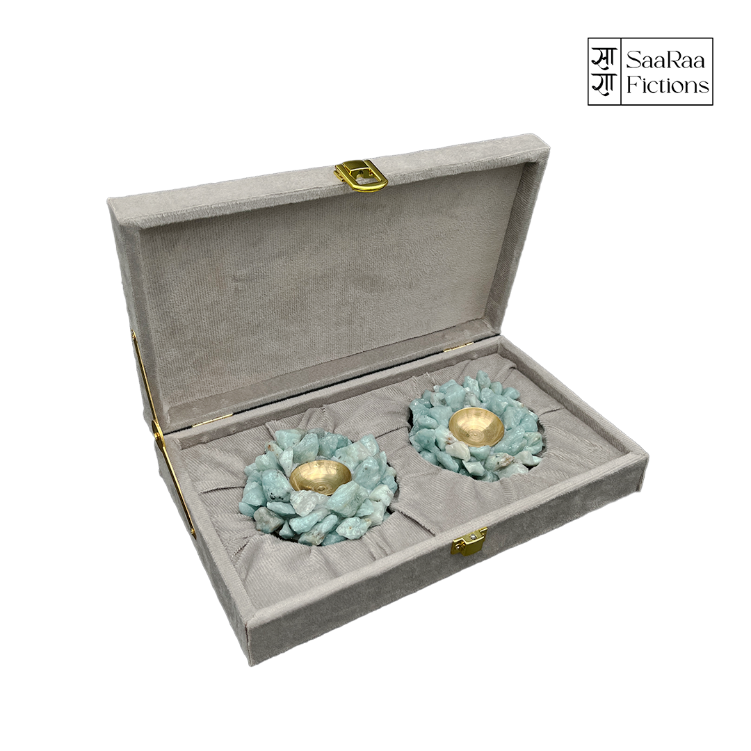 Turquoise Diya Set