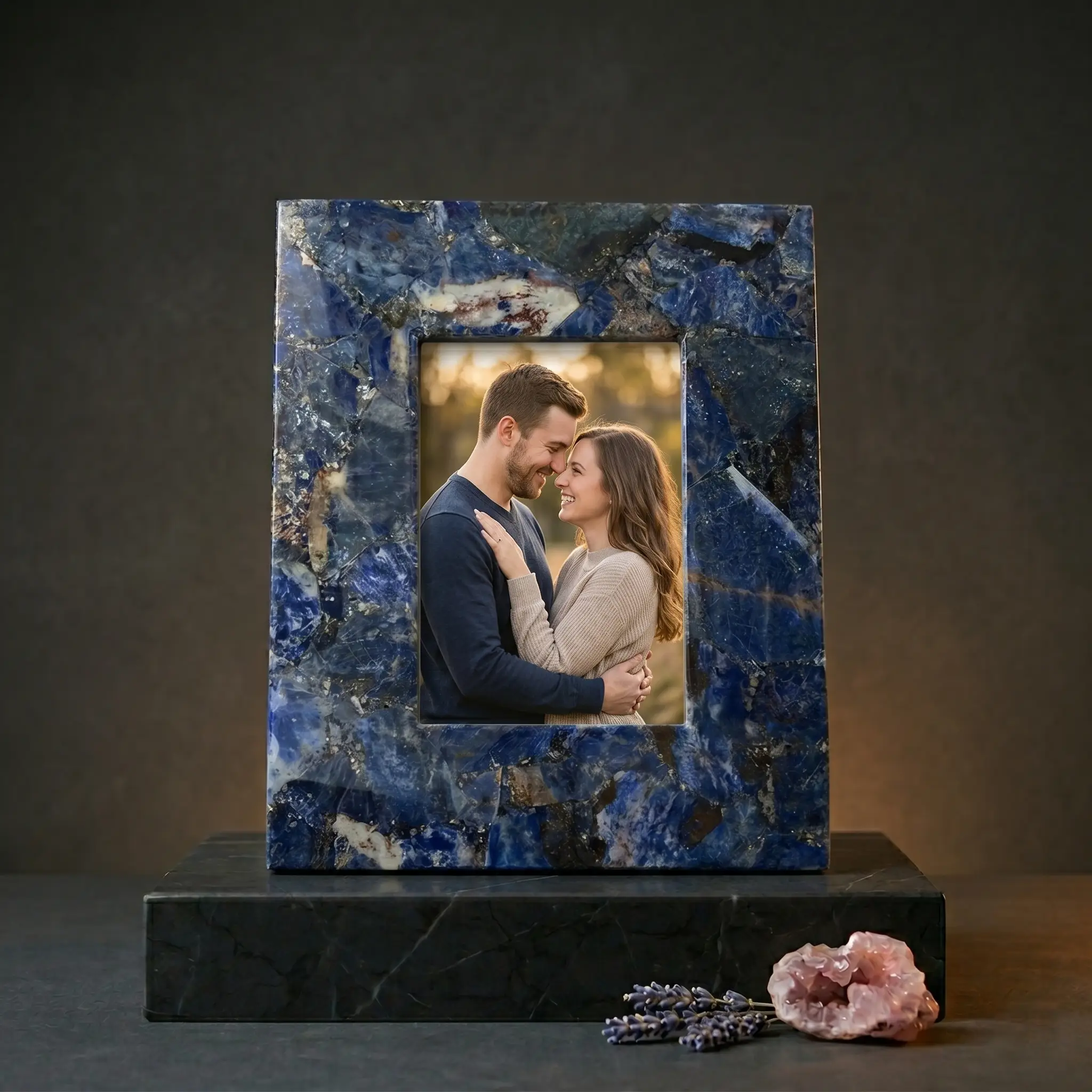 Semiprecious Lapis Lazuli Photo Frame