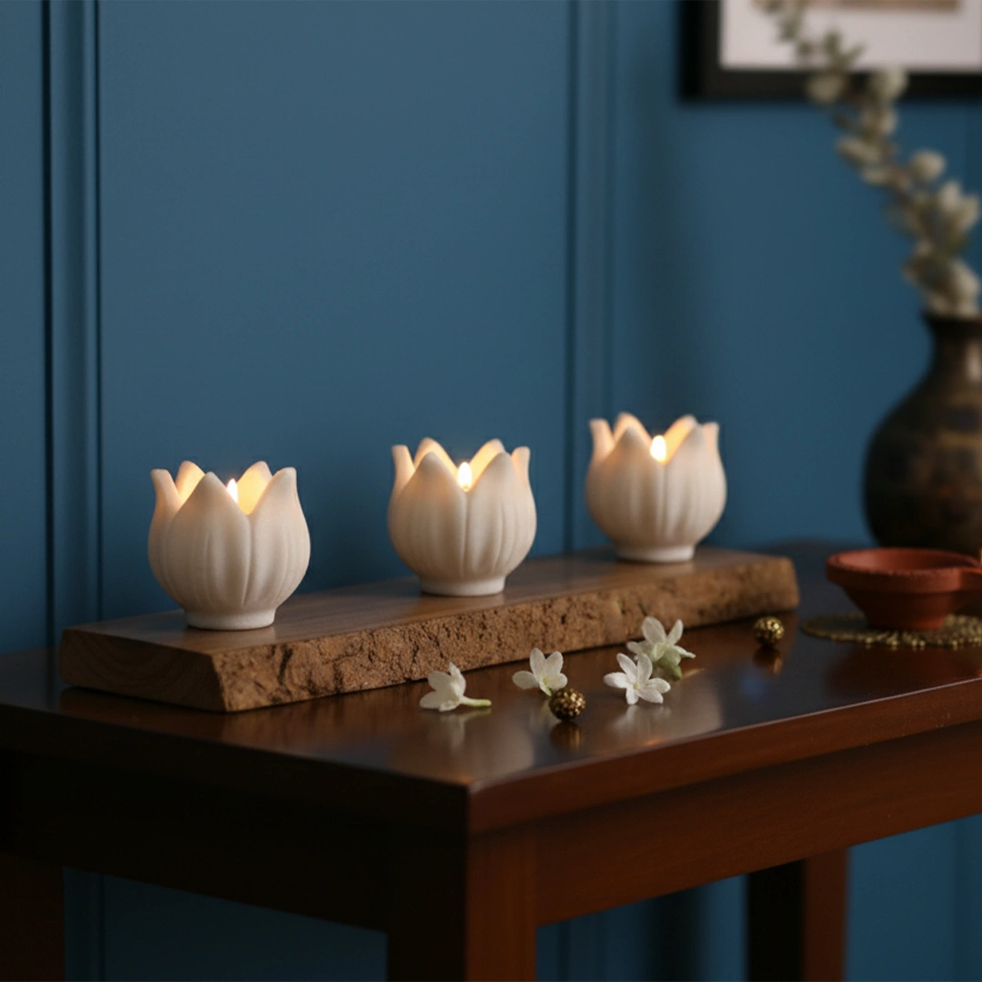 Marble Kamal Tealights