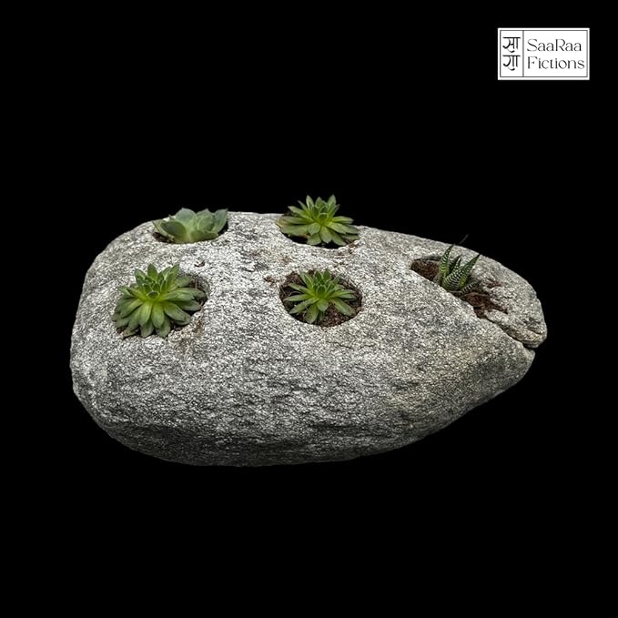 Natural Grey Stone Multi-Hole Planter