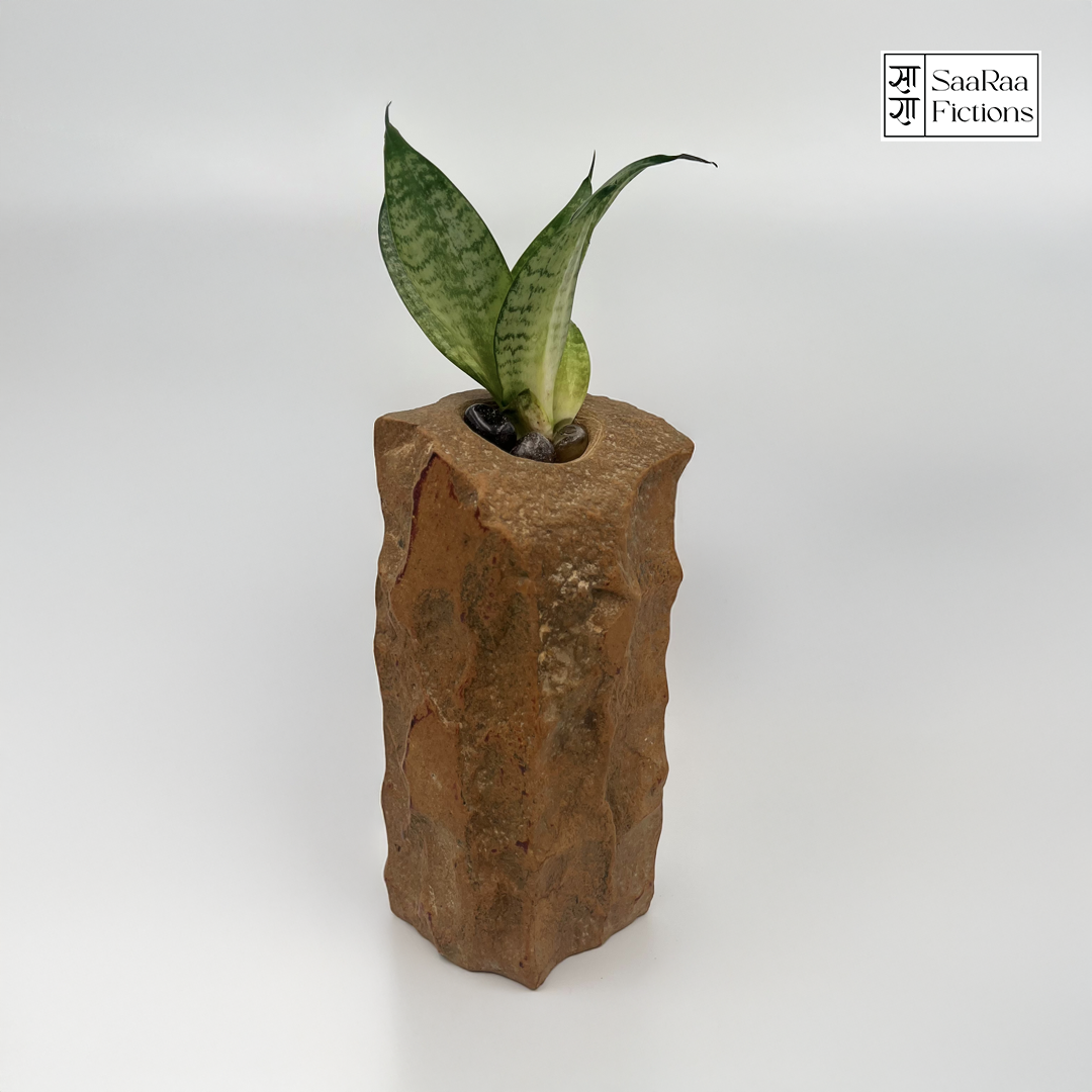 Natural Stone Brown Plant Holder
