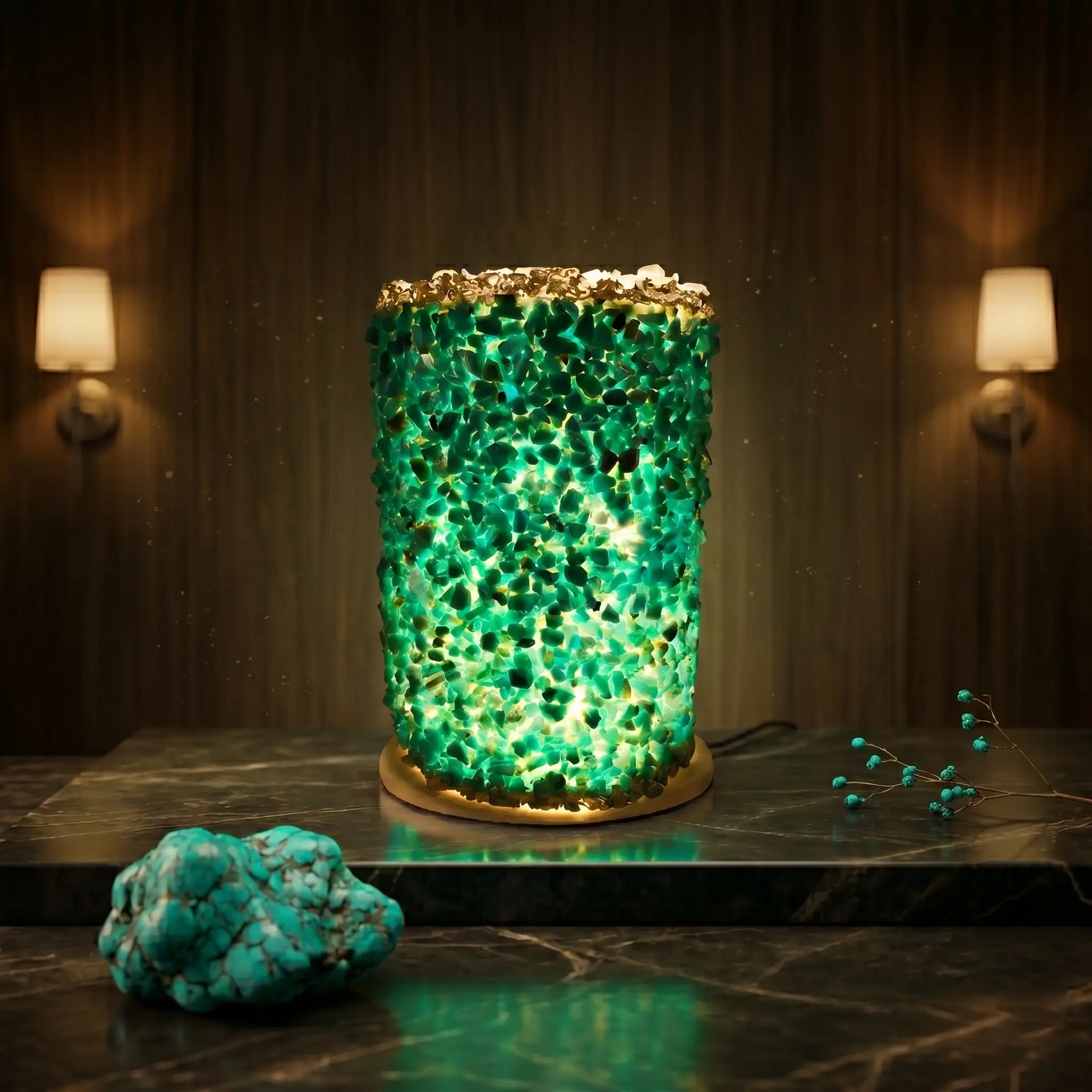 Turquoise Crystal LED Table Lamp
