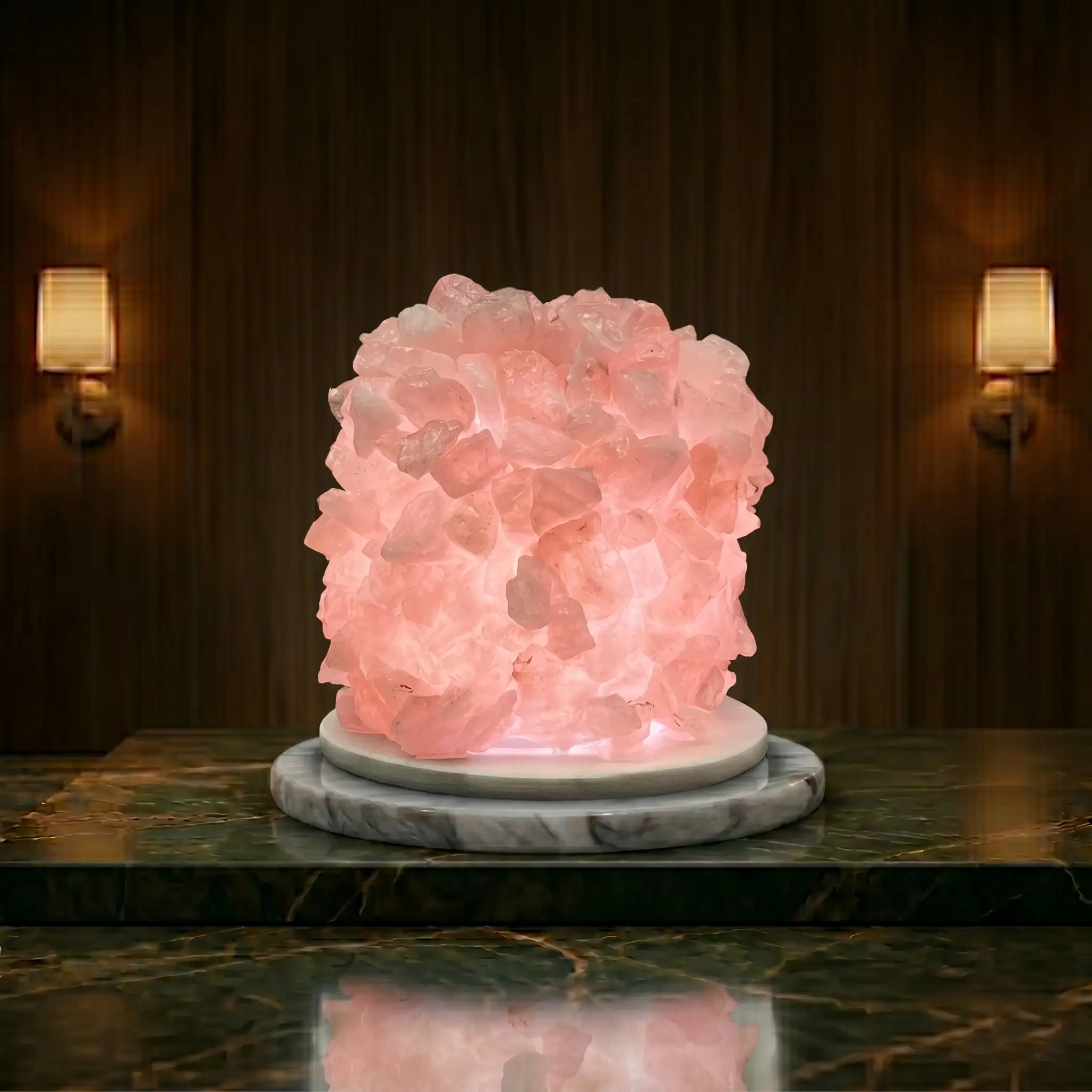 Rose Quartz Semiprecious Lamp