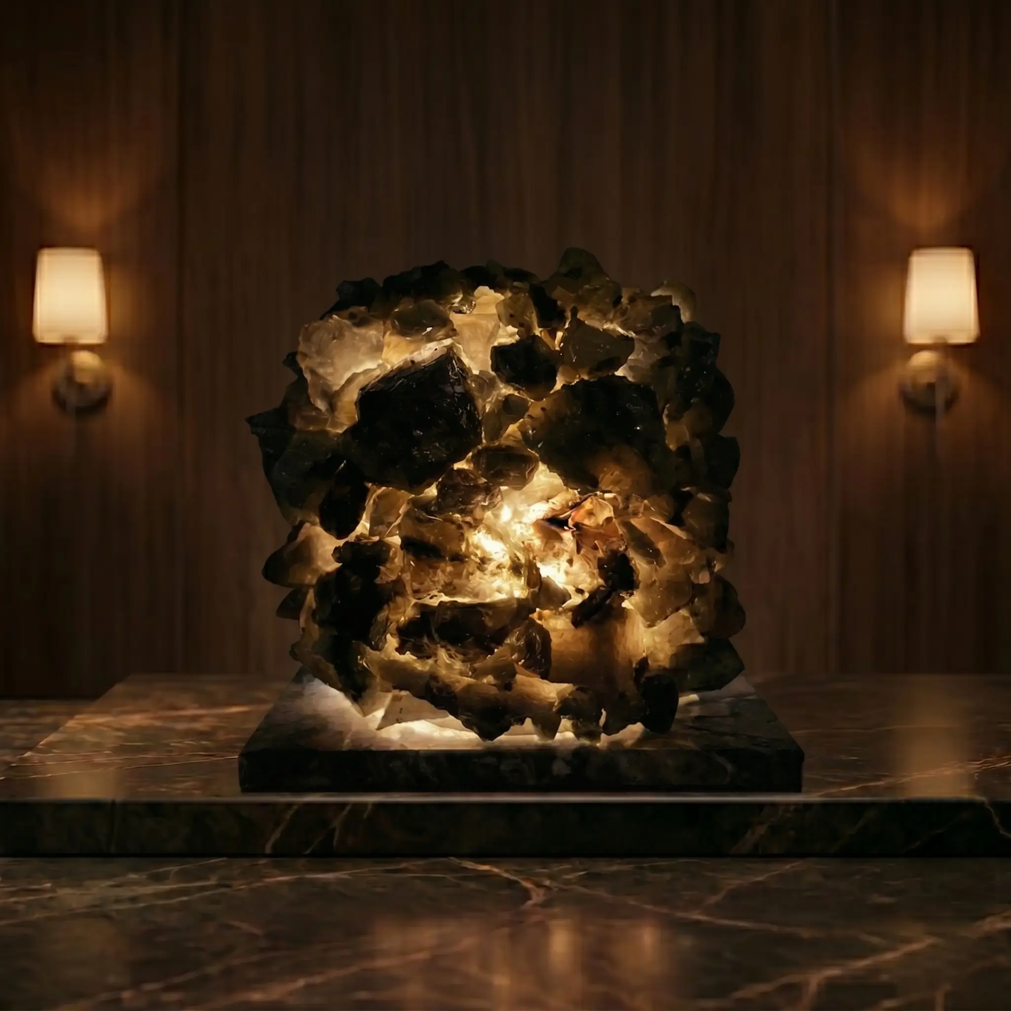 Smoky Quartz Semiprecious Lamp