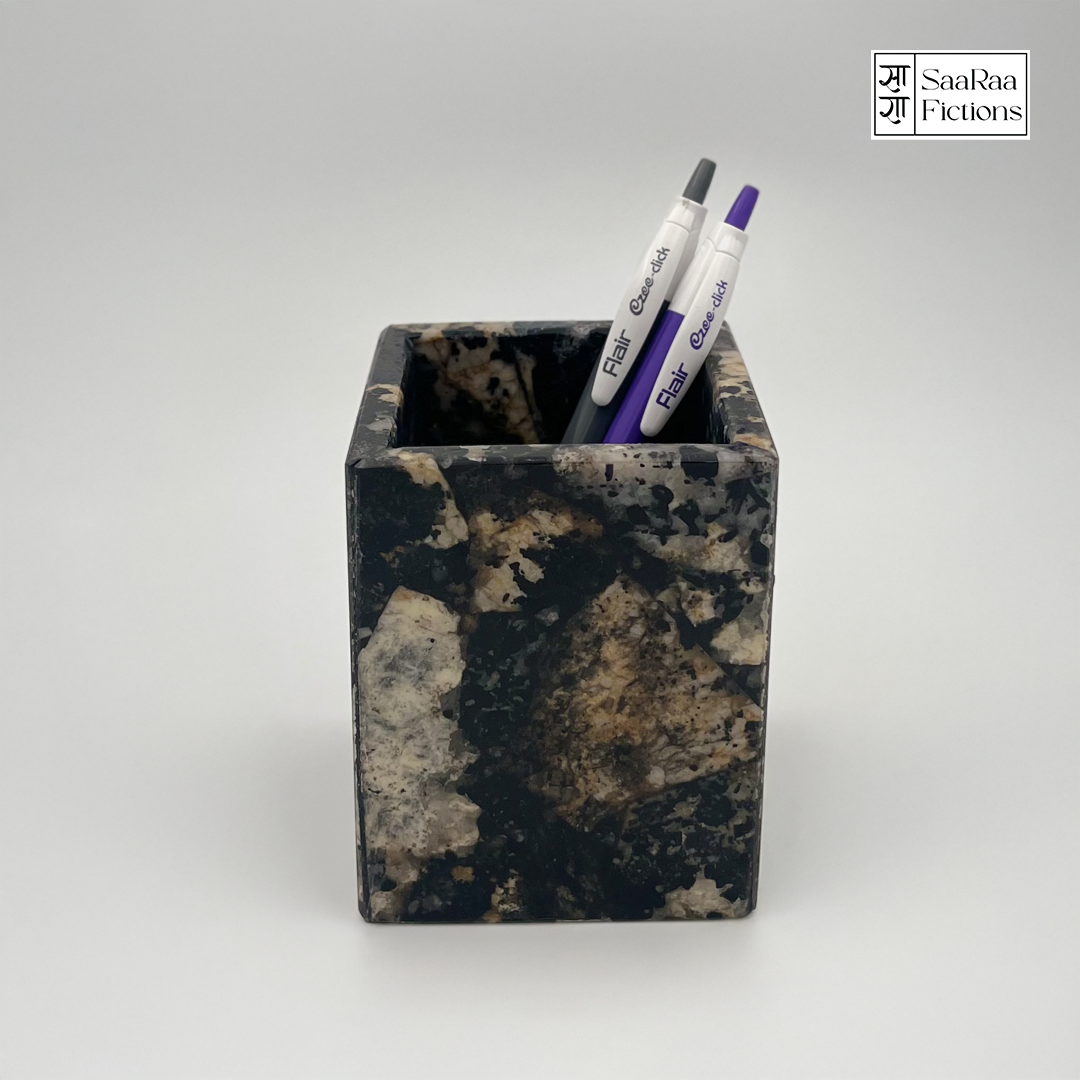 Black Matrix Tourmaline Pen Holder