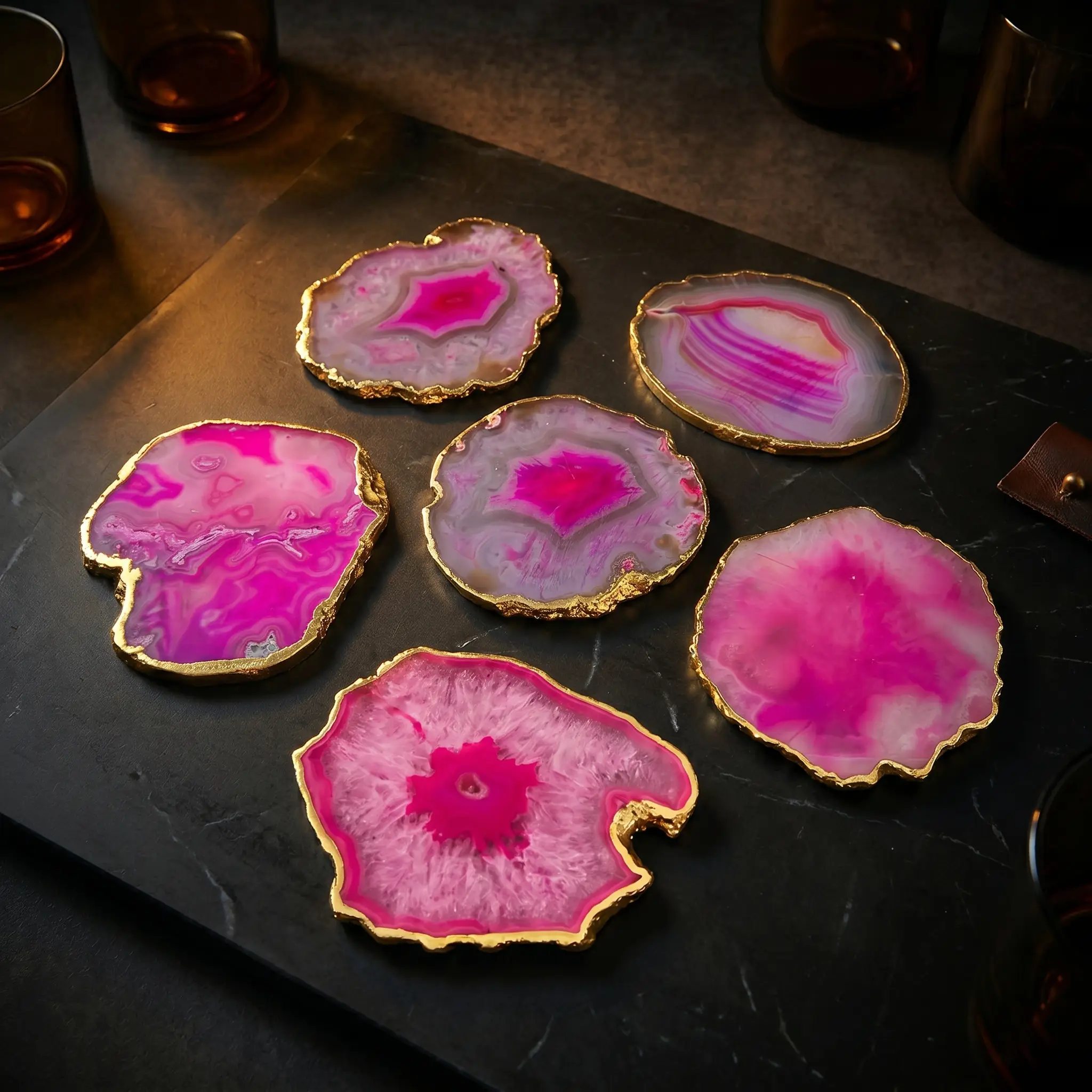 Pink Agate Coasters