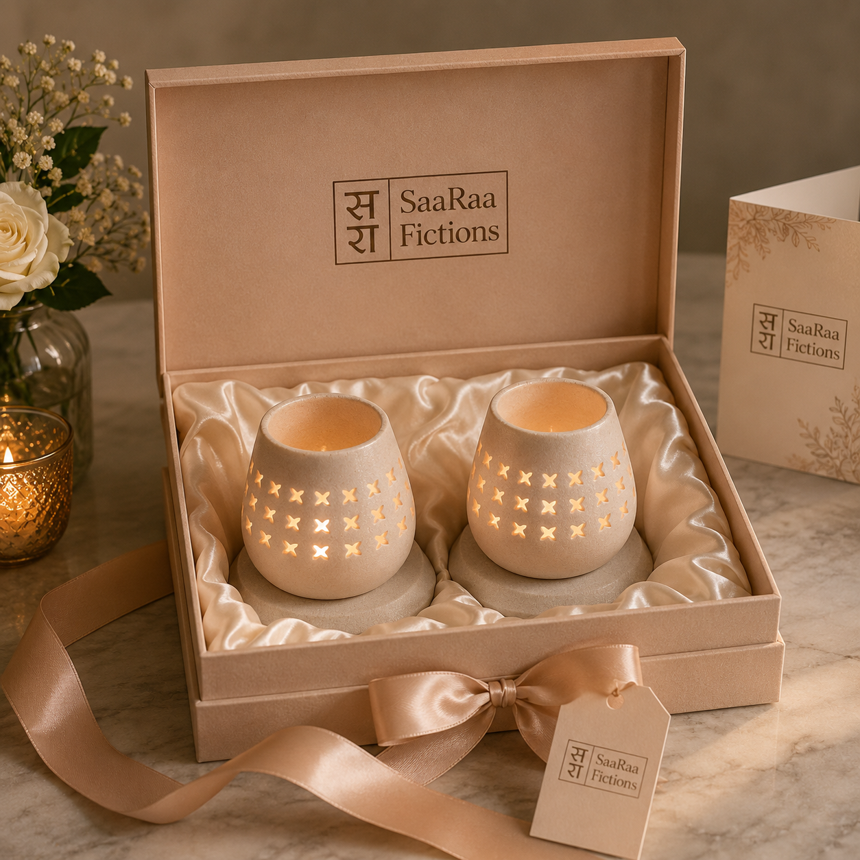 Buy Marble Jali Tealight with Base - for parents