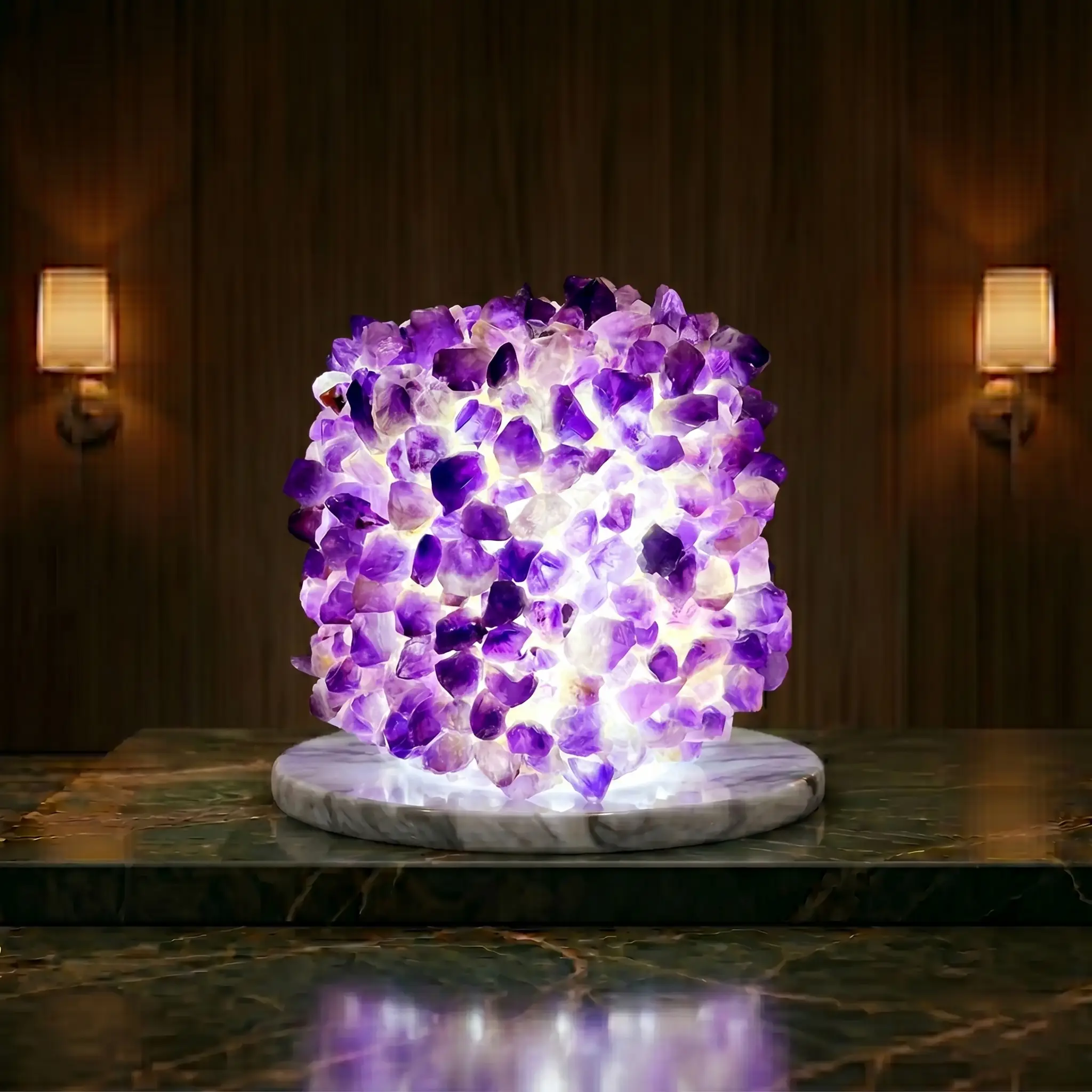 Amethyst Semiprecious Lamp