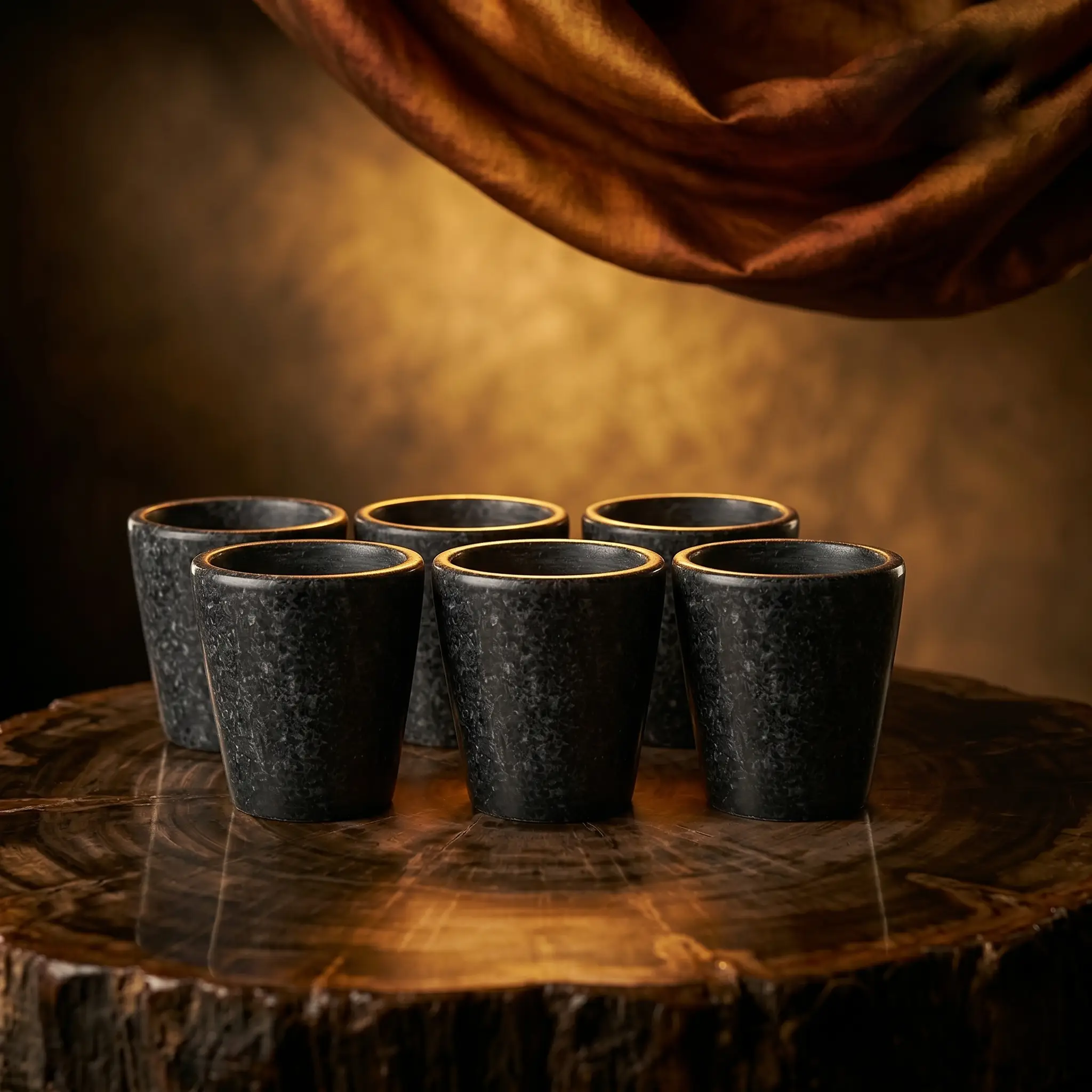Black Stone Shot Glasses