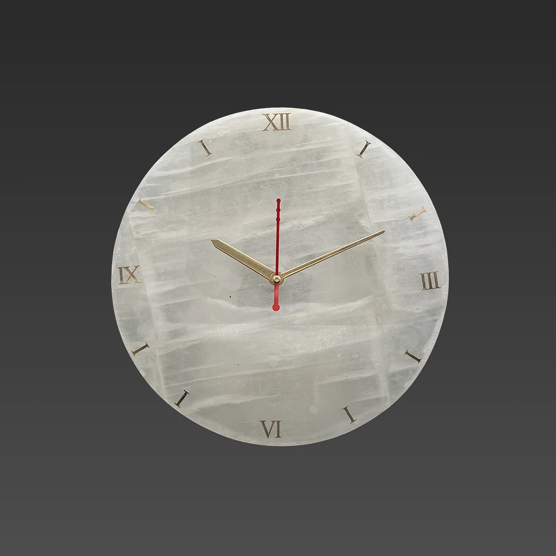 Selenite Wall Clock