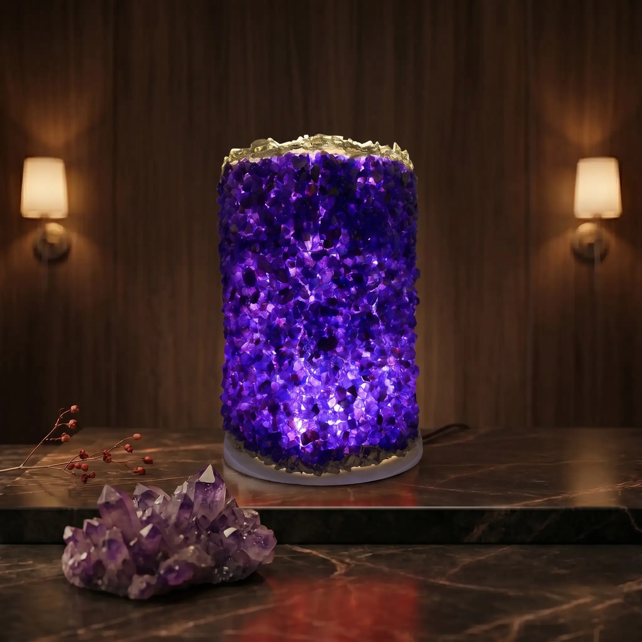 Amethyst Crystal LED Table Lamp