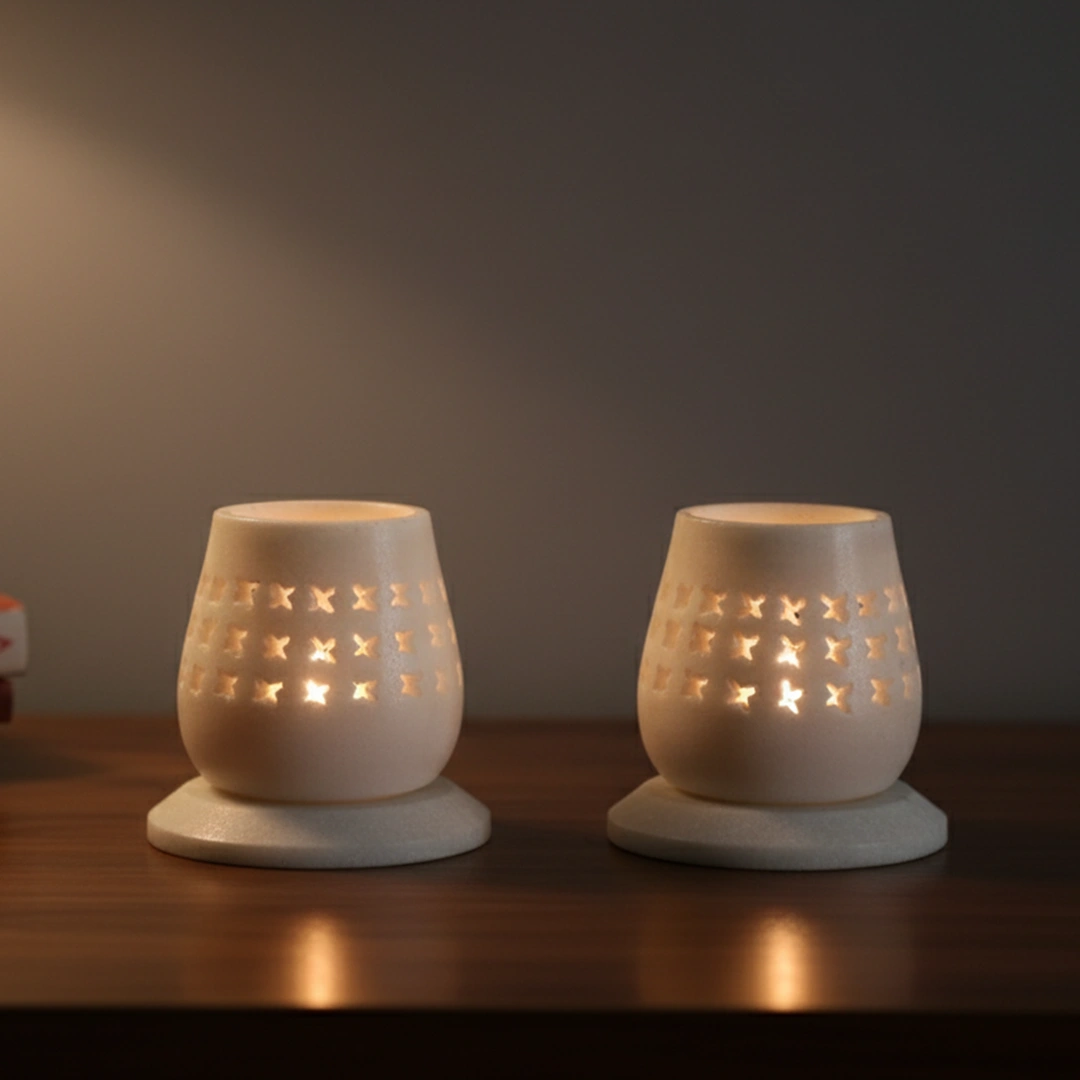 Marble Jaali Tealight with Base