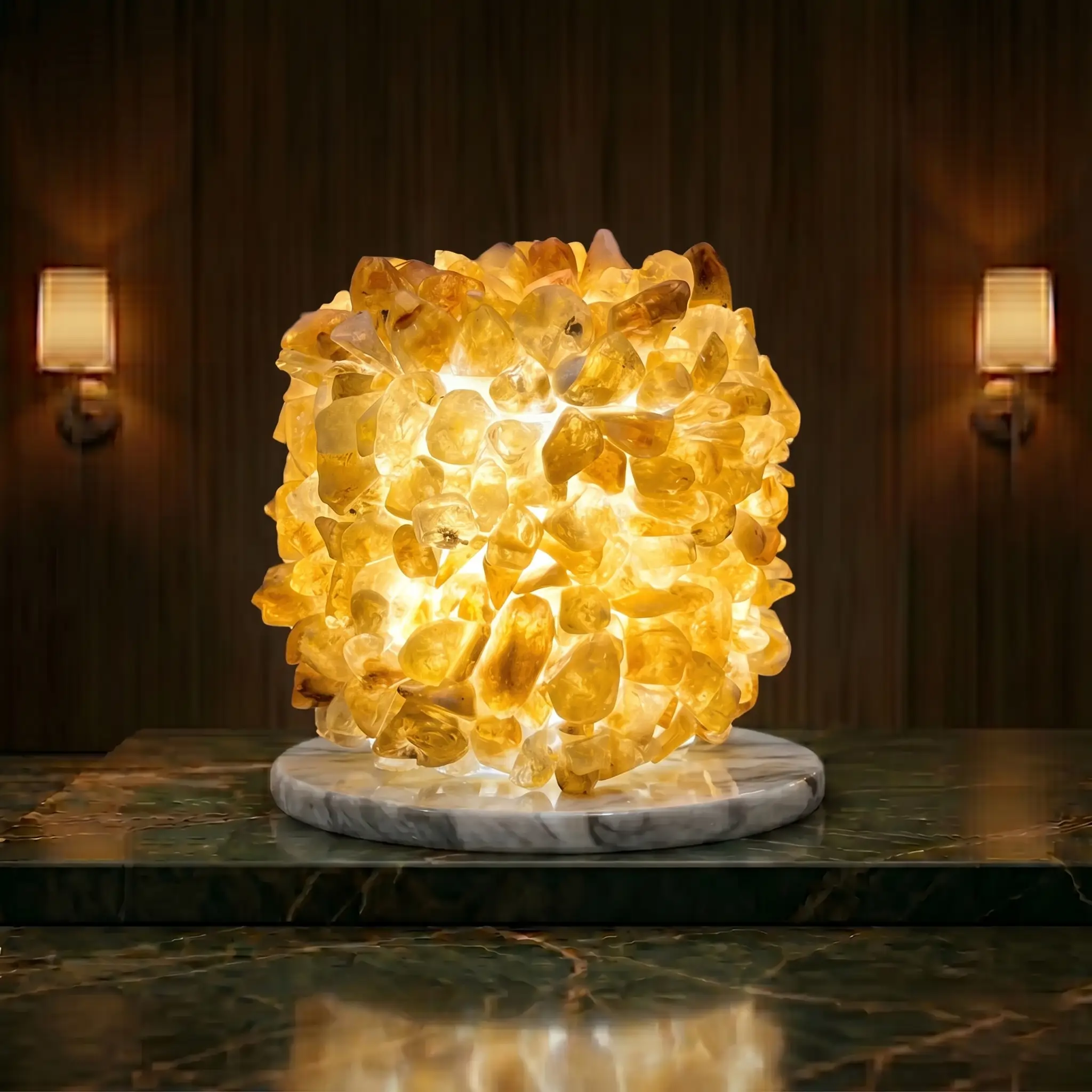 Citrine Semiprecious Lamp