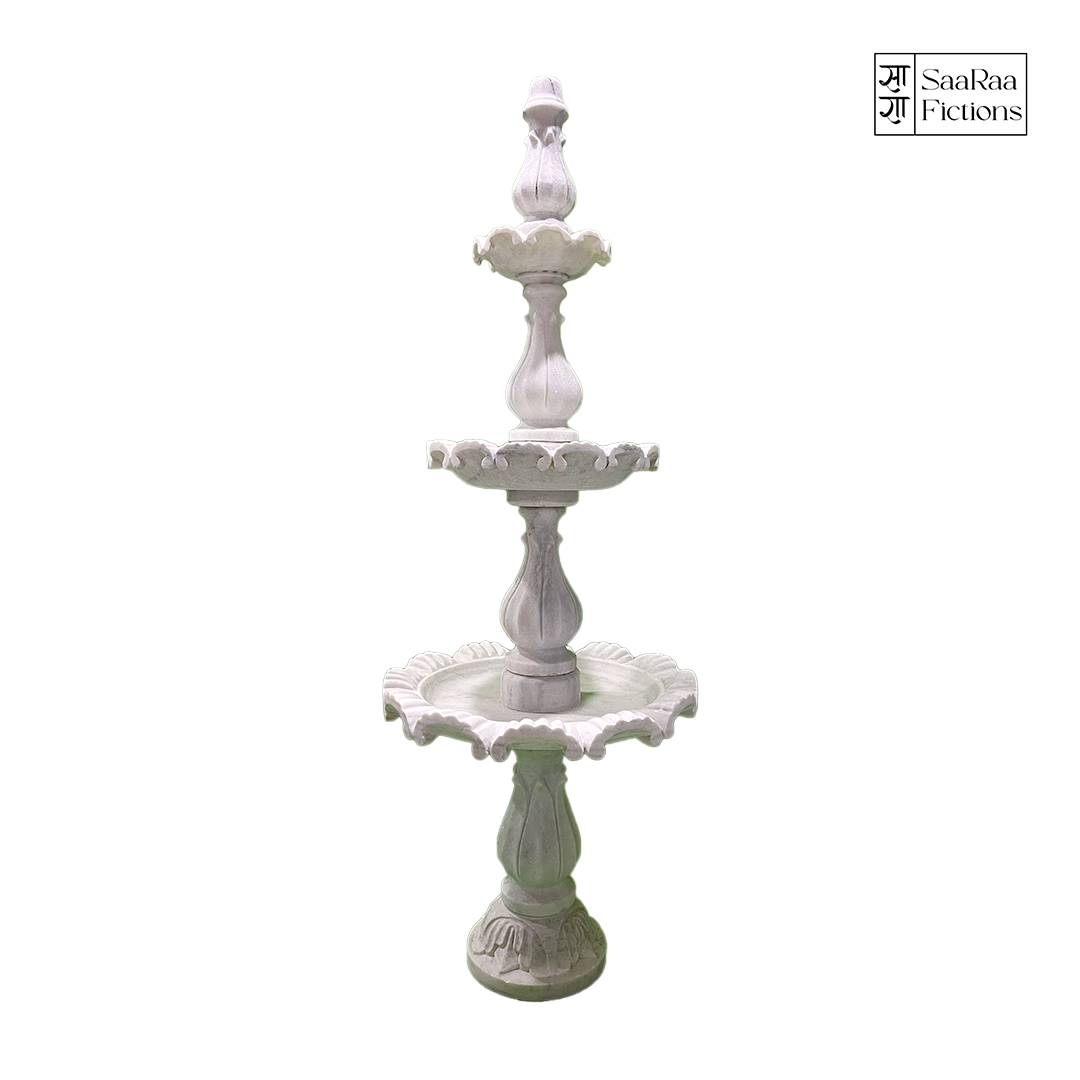 White Marble Three-Tier Fountain