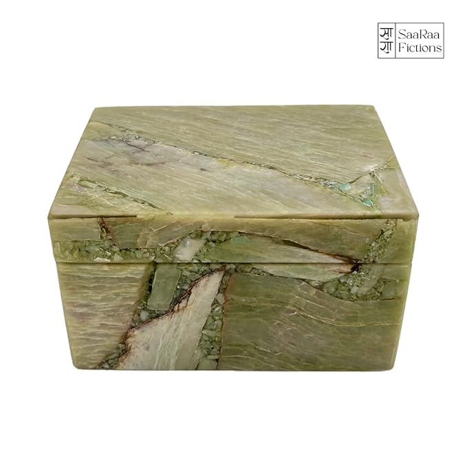 Semiprecious Stone Green Alabaster Multipurpose Box