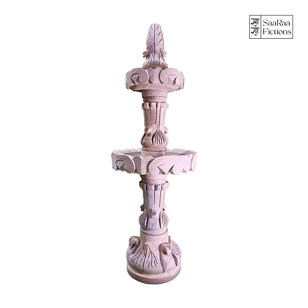 Brown Natural Stone Two-Tier Fountain