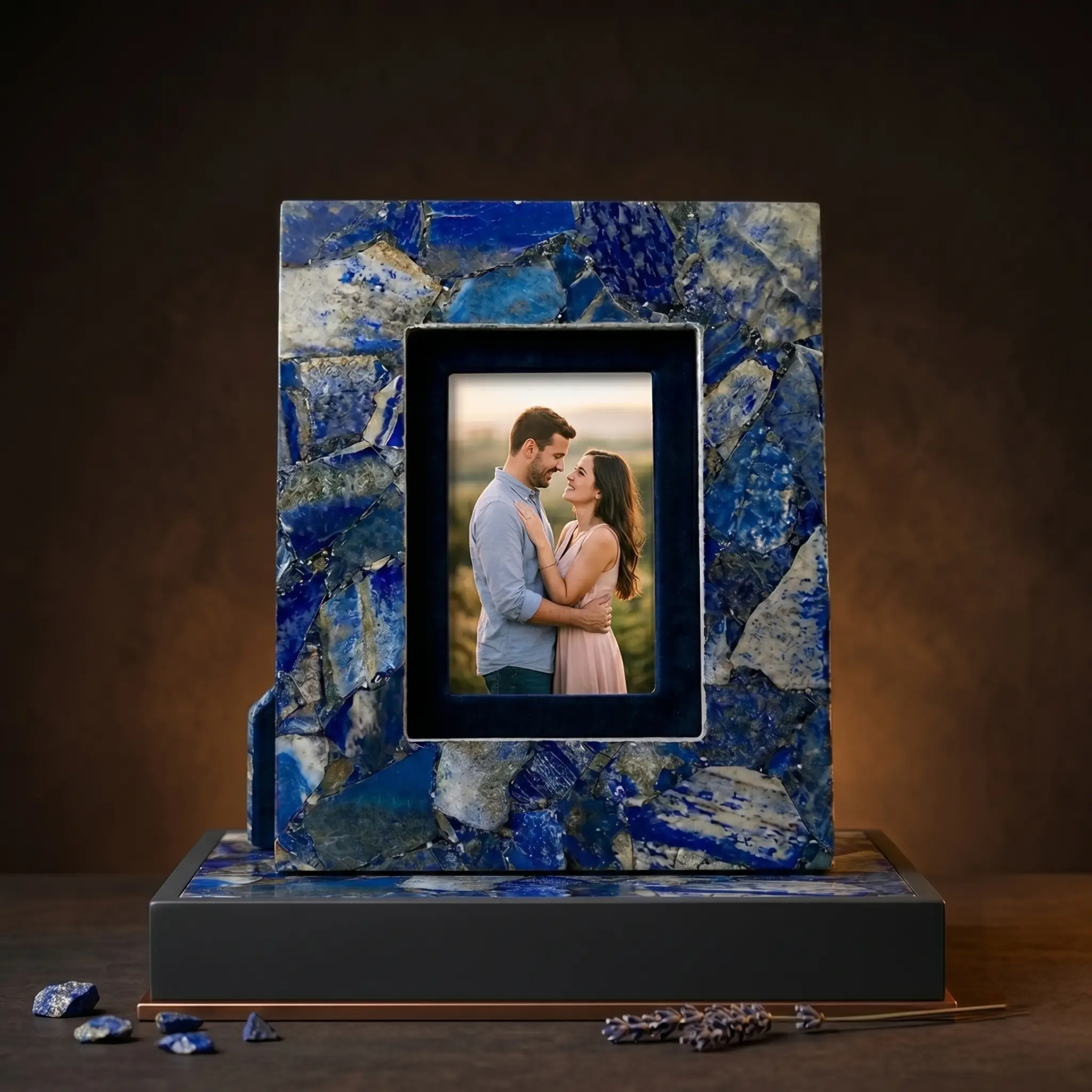 Lapis Lazuli Photo Frame-griha-pravesh-gifts