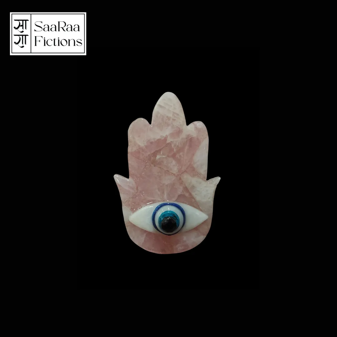 Rose Quartz Hand Evil Eye 6in