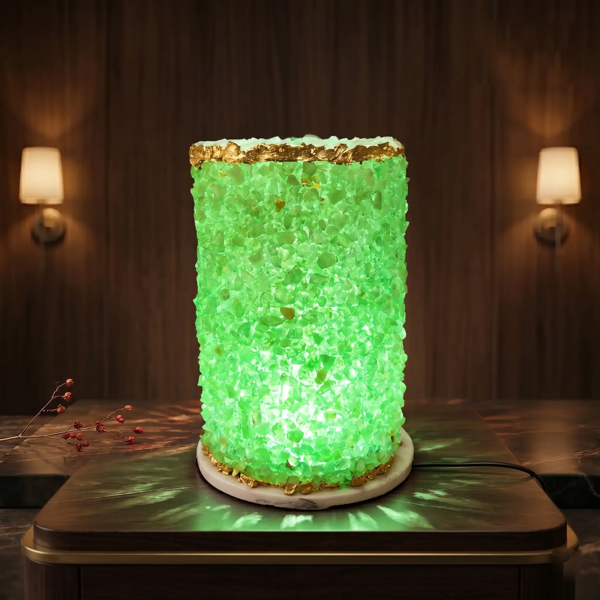 Green Aventurine Crystal Lamp