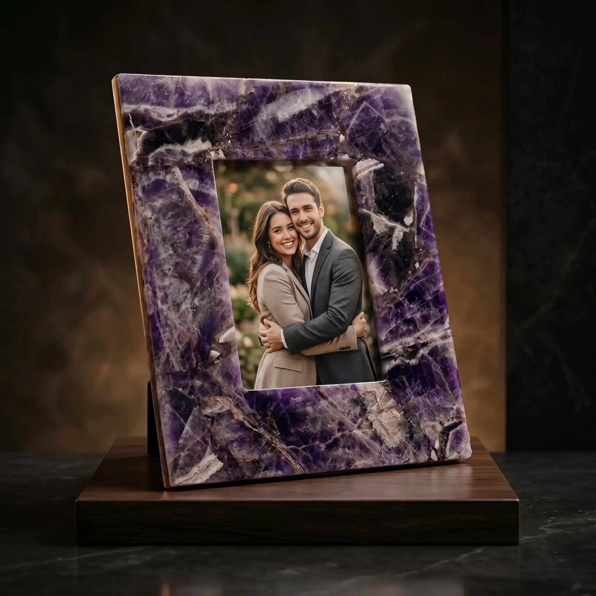 Semi Precious Amethyst Photo Frame