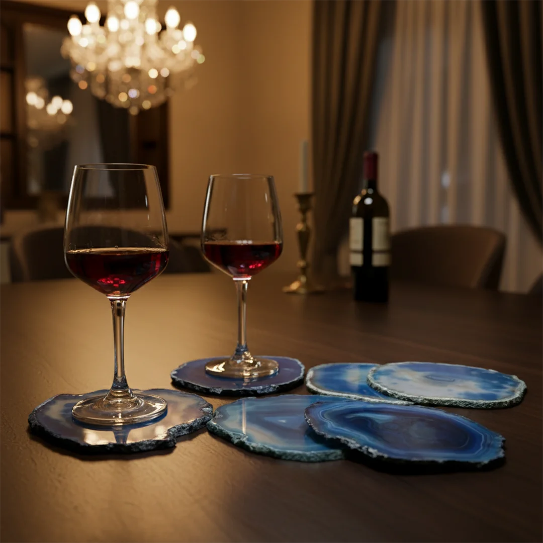 Blue Agate Coaster Set-griha-pravesh-gifts