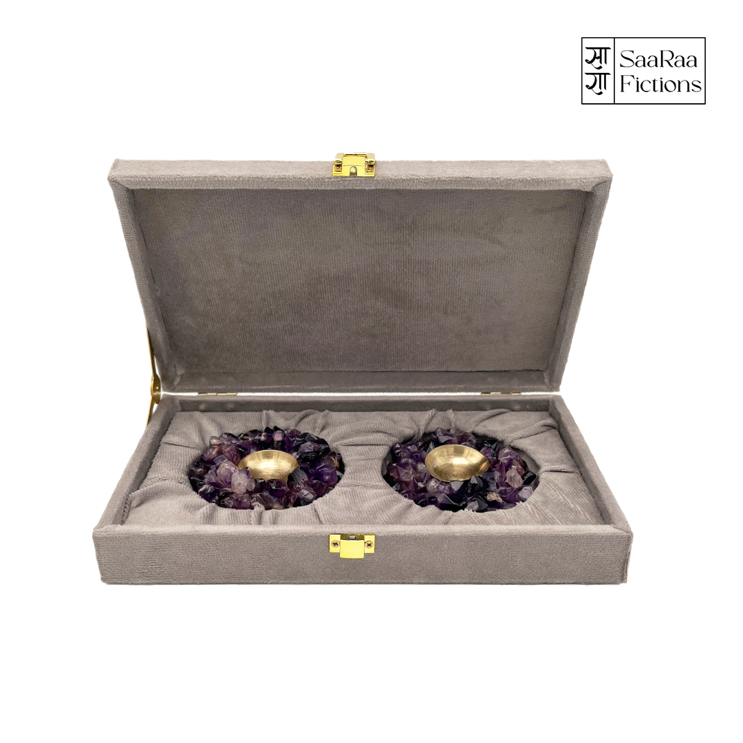 Amethyst Diya Set