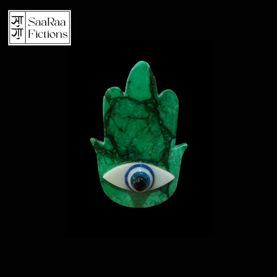 Green Aventurine Hand Evil Eye 6in