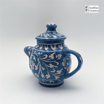 blue pottery kettle home decor by saaraa fictions