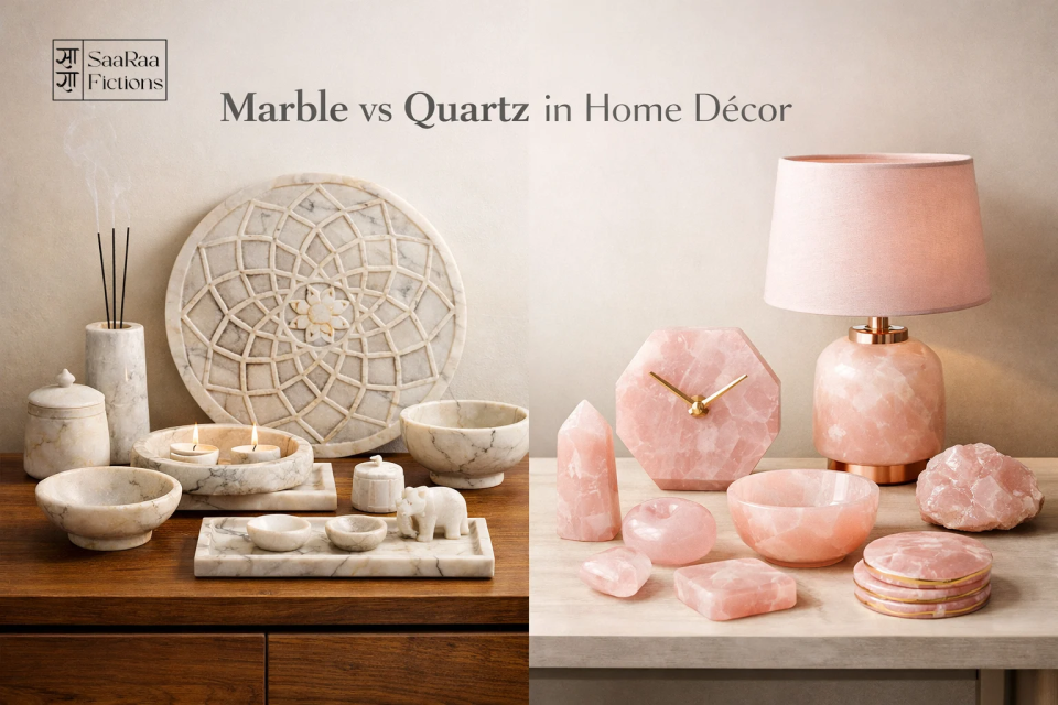 marble vs quatz home decor